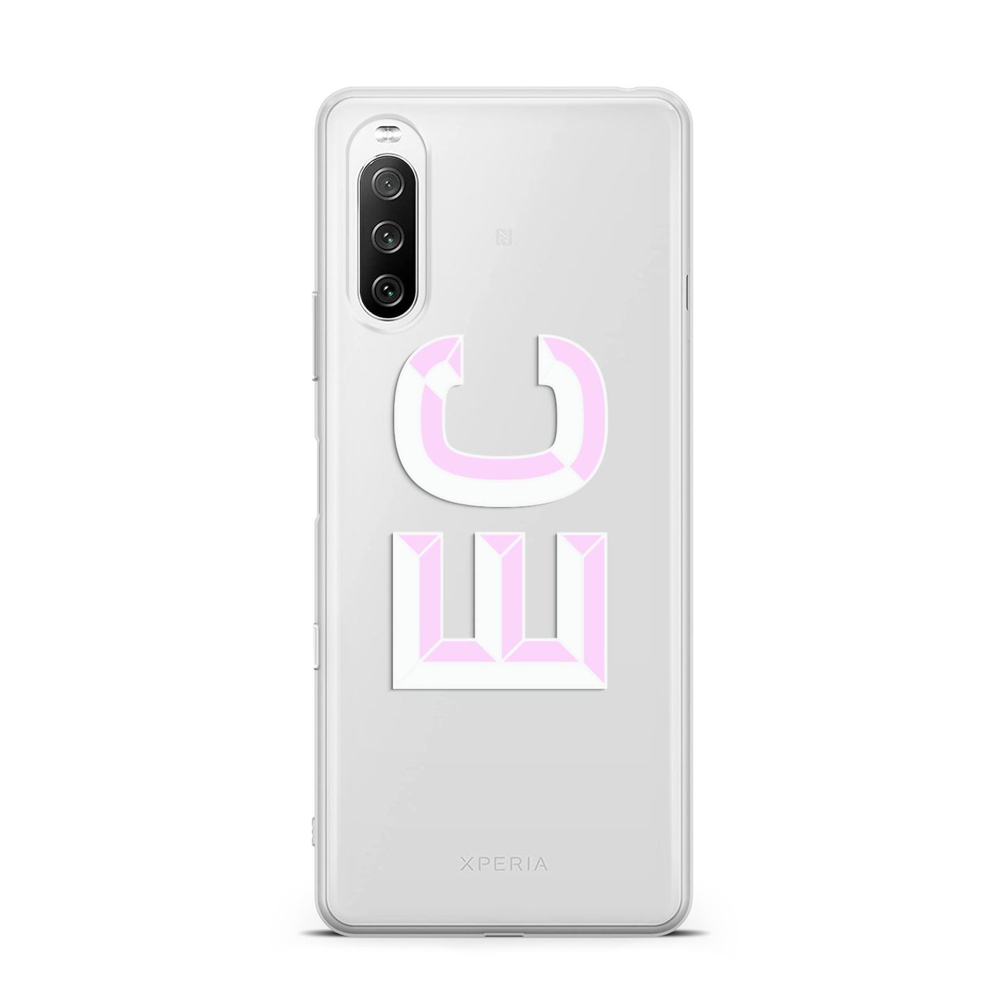 Personalised 3D Side Initials Clear Custom Sony Xperia 10 III Case
