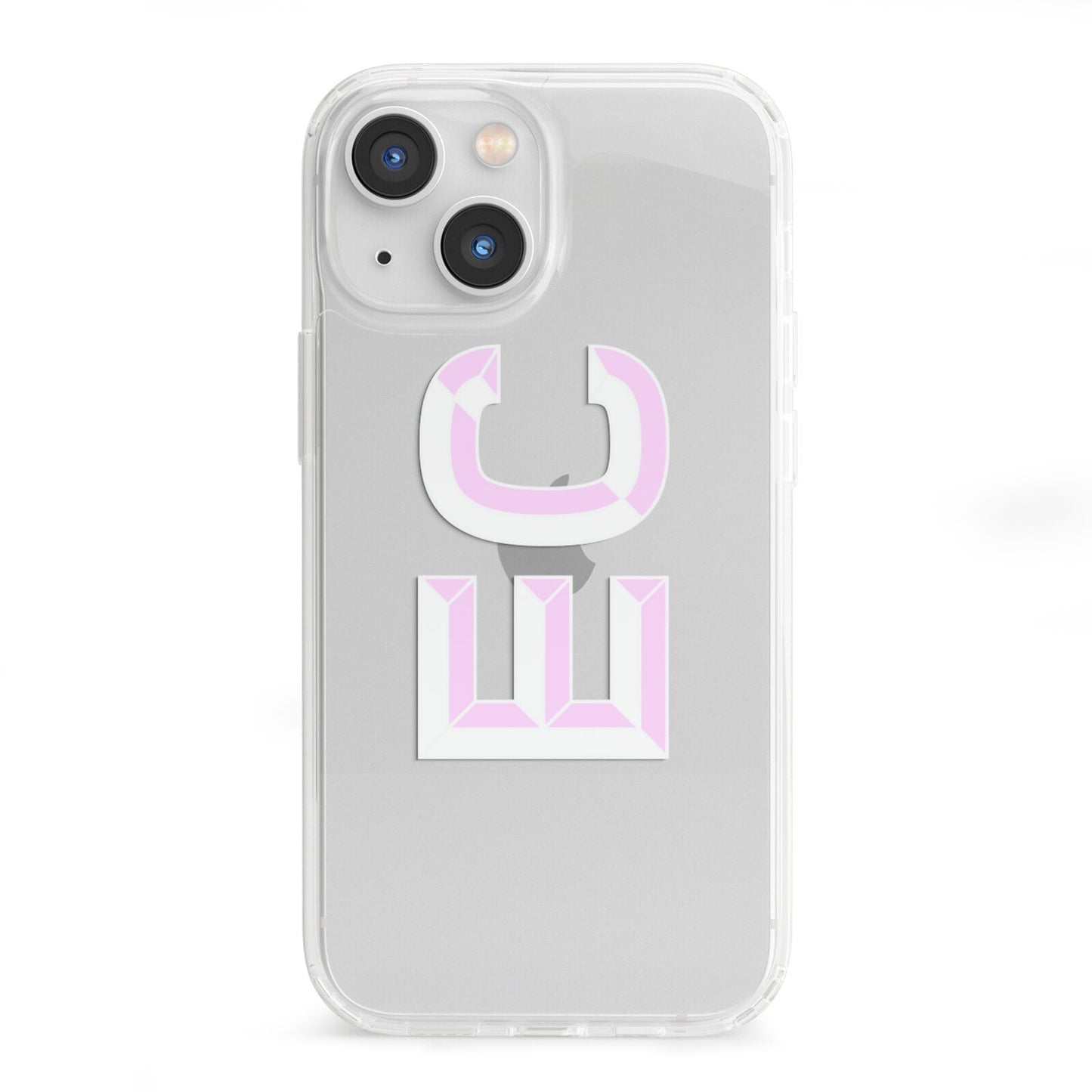 Personalised 3D Side Initials Clear Custom iPhone 13 Mini Clear Bumper Case