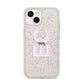 Personalised 3D Side Initials Clear Custom iPhone 14 Glitter Tough Case Starlight
