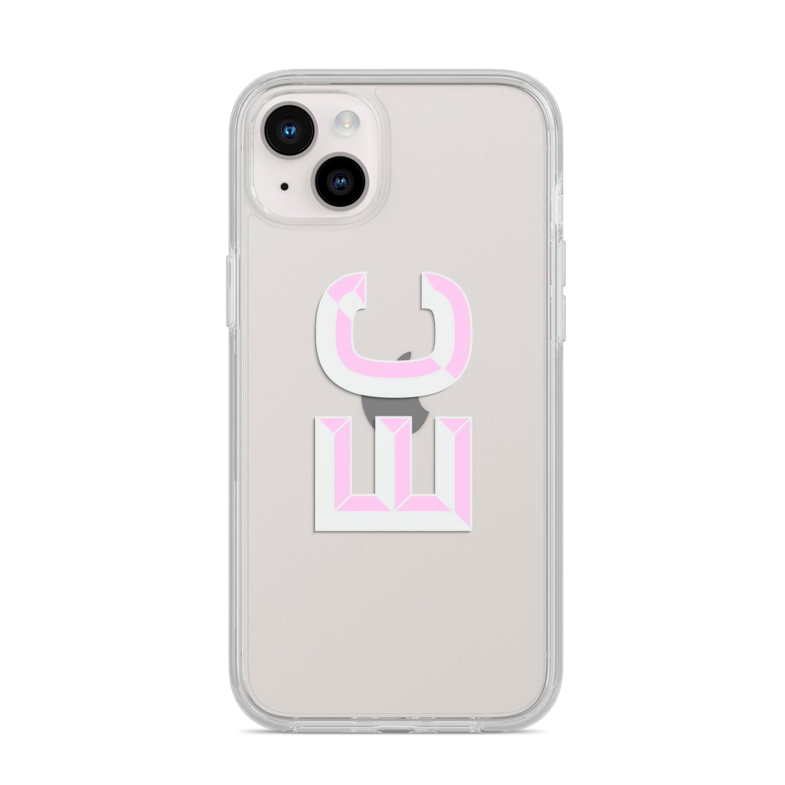 Personalised 3D Side Initials Clear Custom iPhone 14 Plus Clear Tough Case Starlight