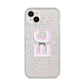 Personalised 3D Side Initials Clear Custom iPhone 14 Plus Glitter Tough Case Starlight