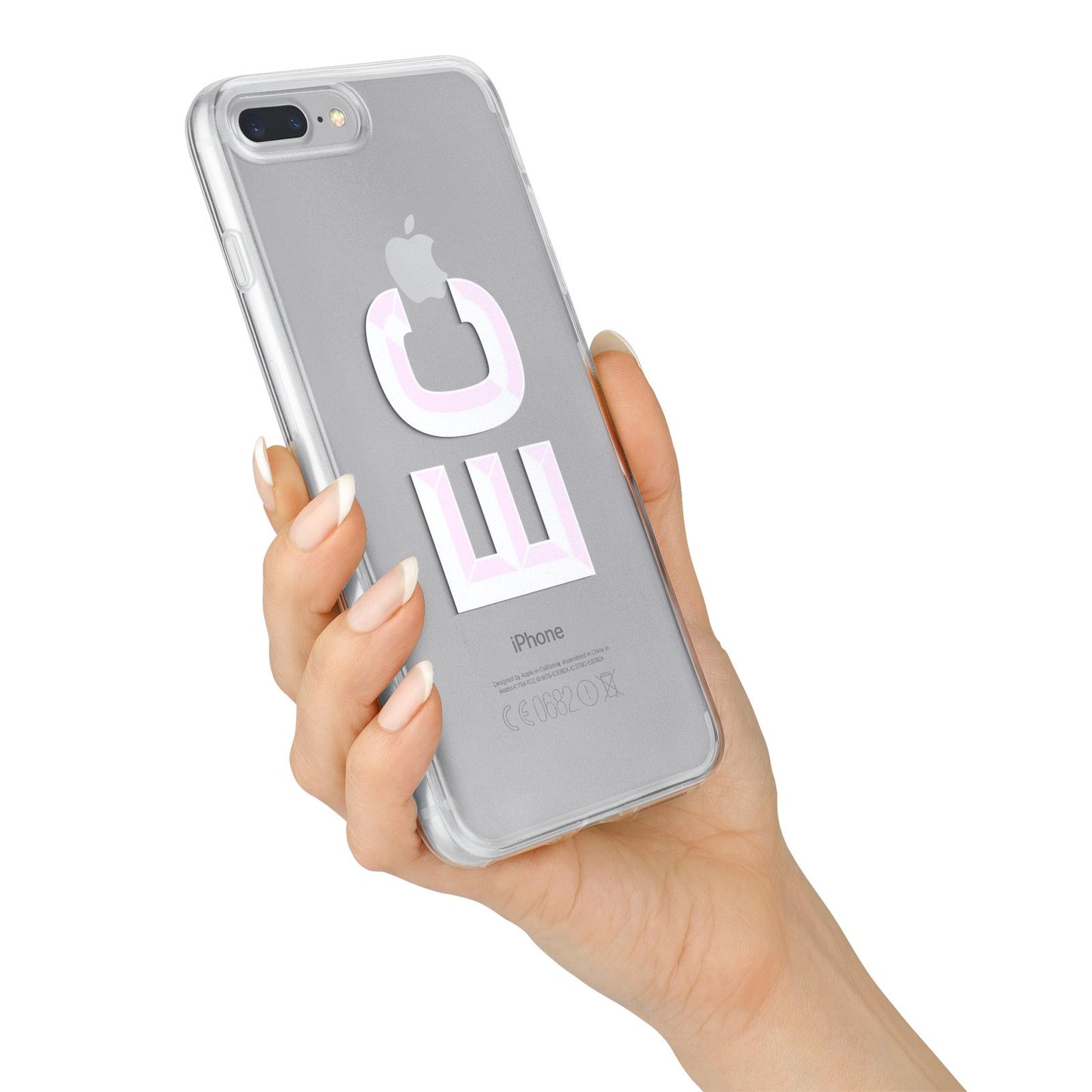 Personalised 3D Side Initials Clear Custom iPhone 7 Plus Bumper Case on Silver iPhone Alternative Image