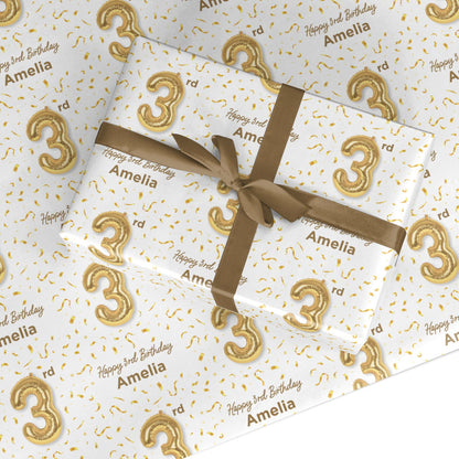 Personalised 3rd Birthday Custom Wrapping Paper