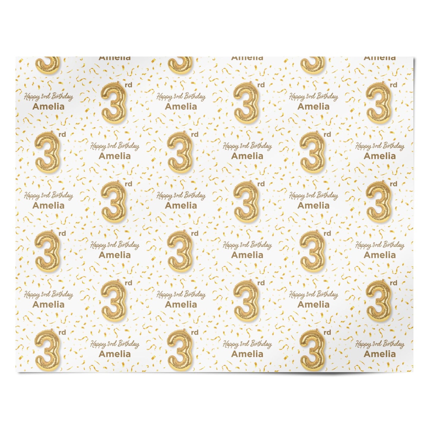 Personalised 3rd Birthday Personalised Wrapping Paper Alternative