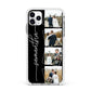 Personalised 4 Photo Couple Name Apple iPhone 11 Pro Max in Silver with White Impact Case