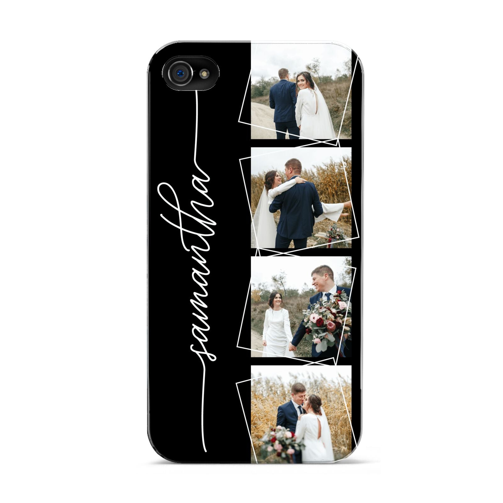 Personalised 4 Photo Couple Name Apple iPhone 4s Case