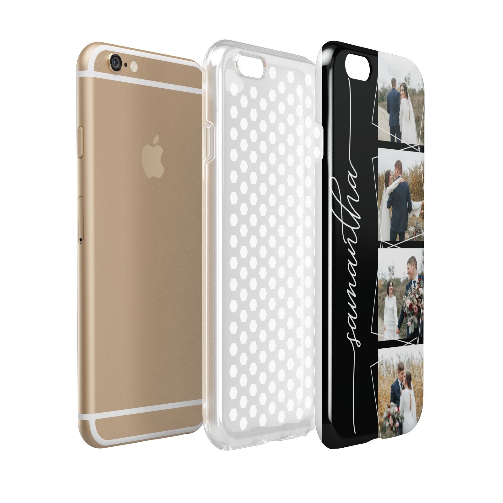 Personalised 4 Photo Couple Name Apple iPhone 6 3D Tough Case Expanded view