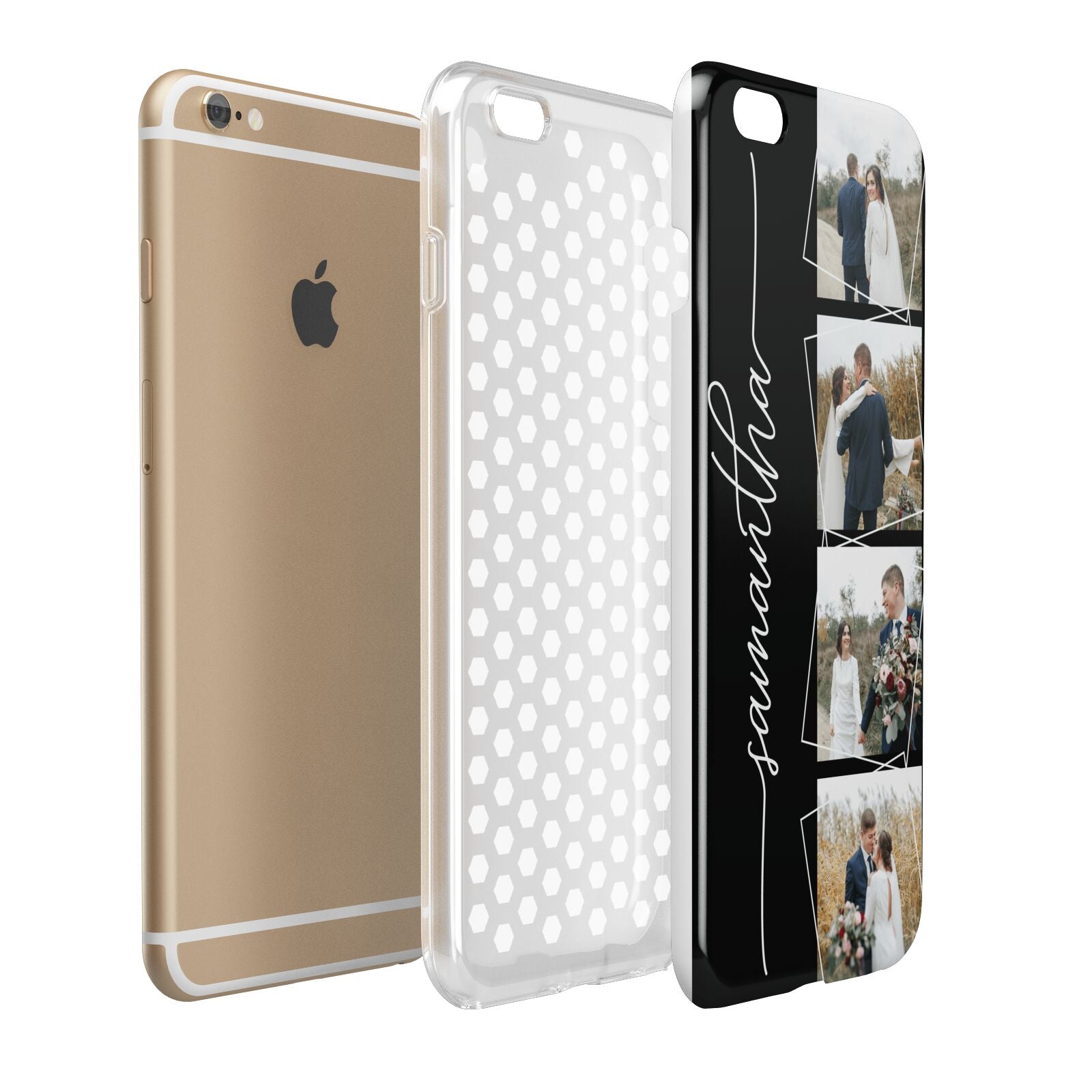 Personalised 4 Photo Couple Name Apple iPhone 6 Plus 3D Tough Case Expand Detail Image