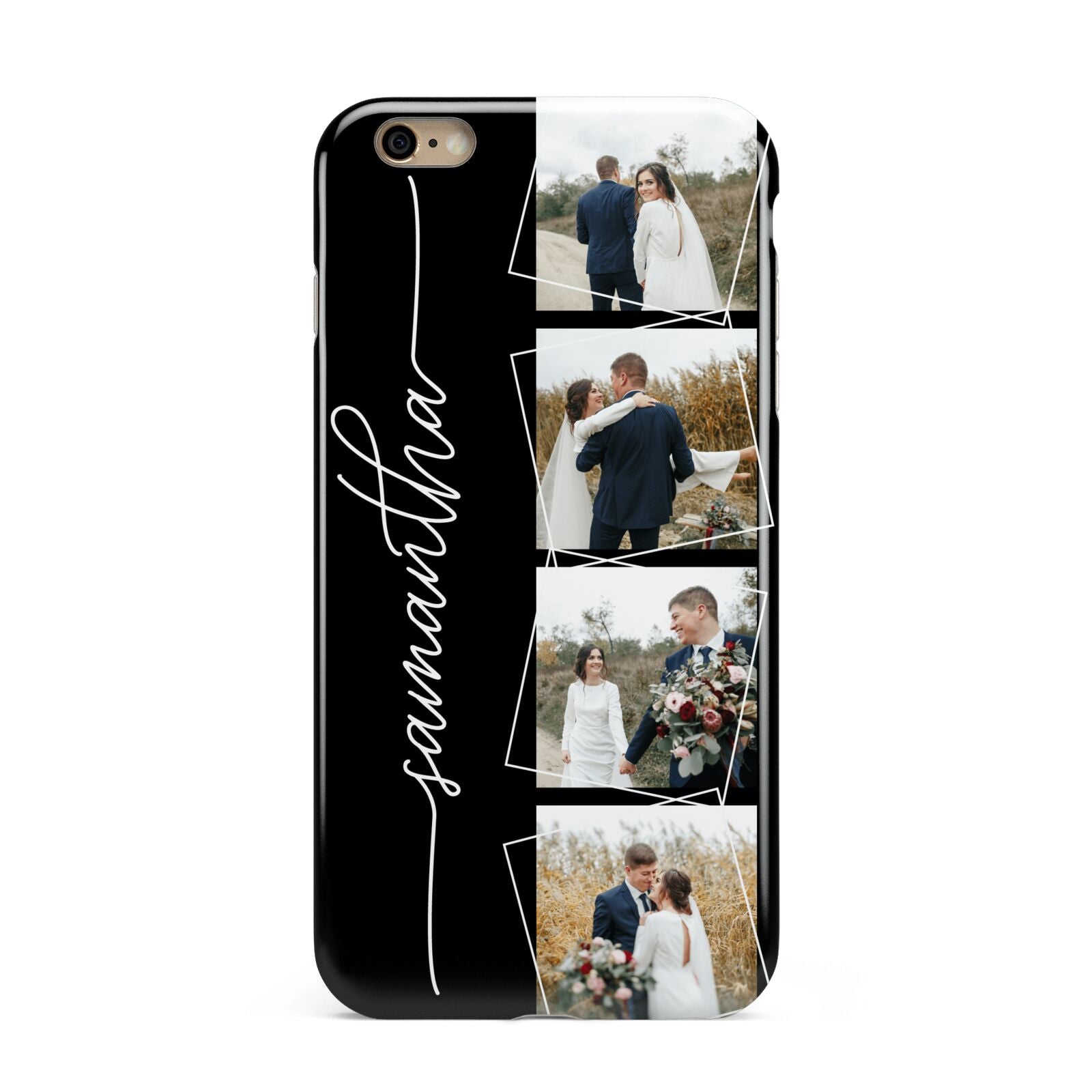 Personalised 4 Photo Couple Name Apple iPhone 6 Plus 3D Tough Case