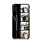 Personalised 4 Photo Couple Name Apple iPhone Xs Max Impact Case Black Edge on Black Phone