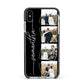 Personalised 4 Photo Couple Name Apple iPhone Xs Max Impact Case Black Edge on Silver Phone