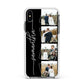 Personalised 4 Photo Couple Name Apple iPhone Xs Max Impact Case White Edge on Black Phone