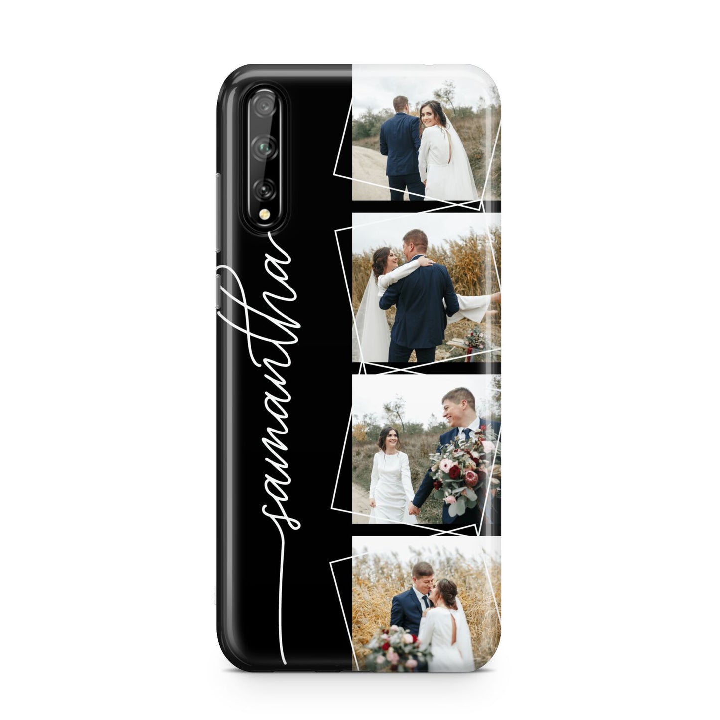Personalised 4 Photo Couple Name Huawei Enjoy 10s Phone Case
