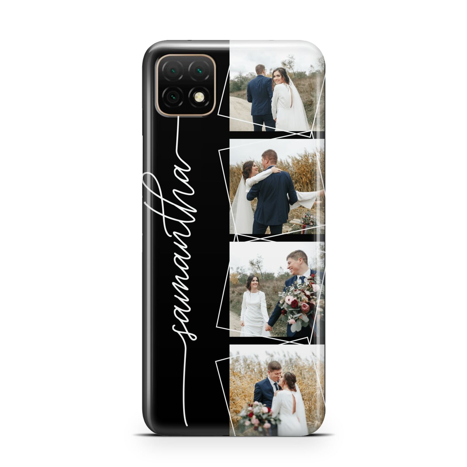 Personalised 4 Photo Couple Name Huawei Enjoy 20 Phone Case