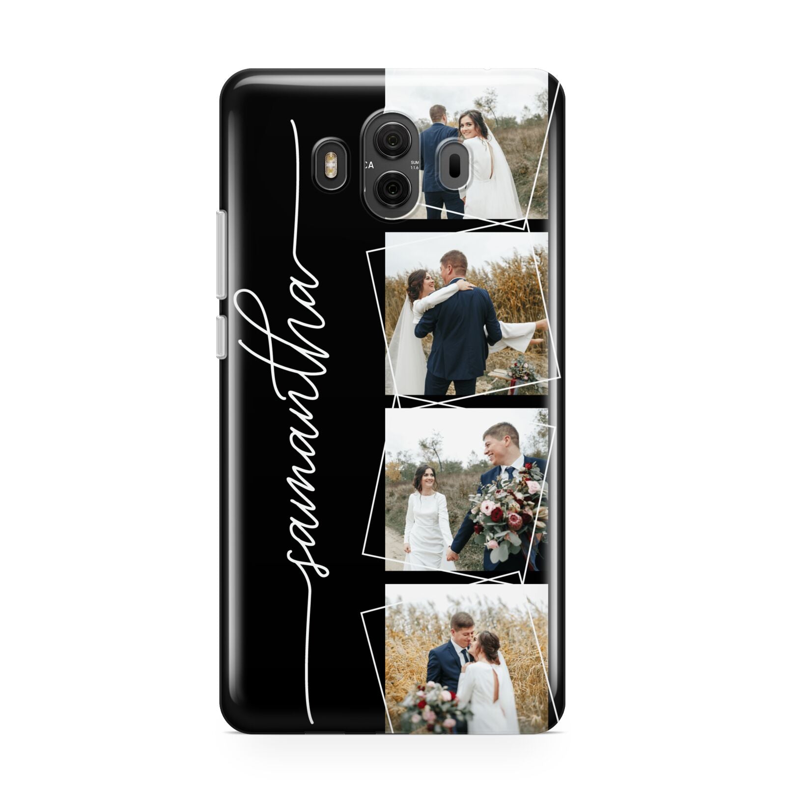 Personalised 4 Photo Couple Name Huawei Mate 10 Protective Phone Case