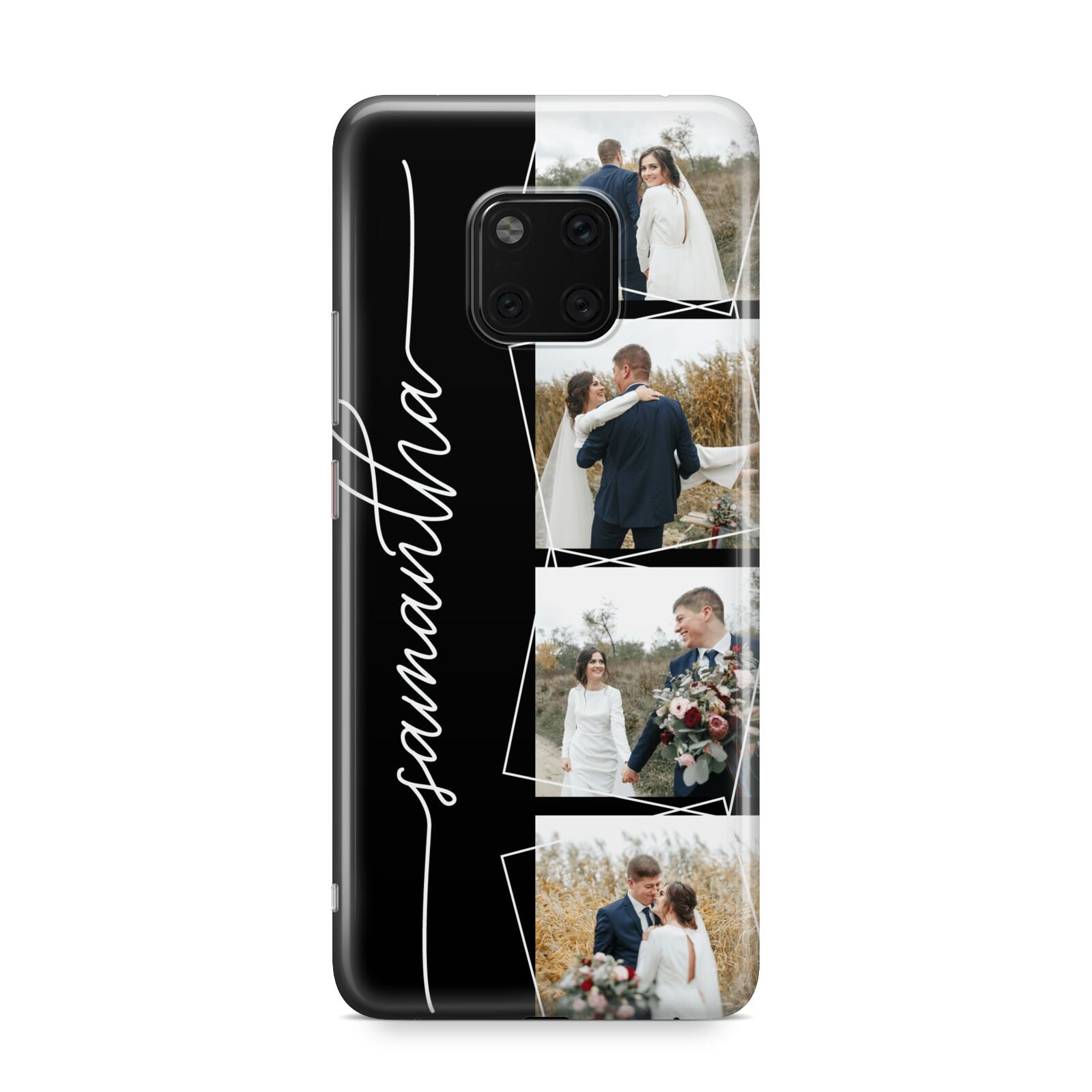 Personalised 4 Photo Couple Name Huawei Mate 20 Pro Phone Case