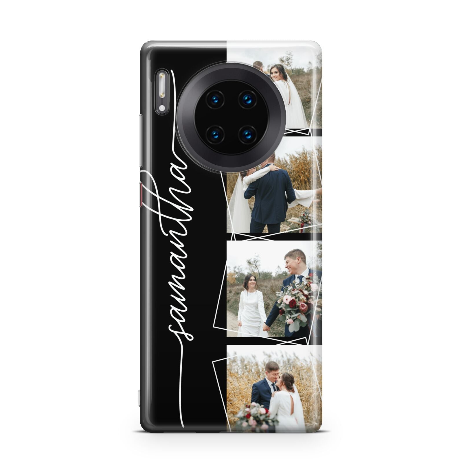 Personalised 4 Photo Couple Name Huawei Mate 30 Pro Phone Case