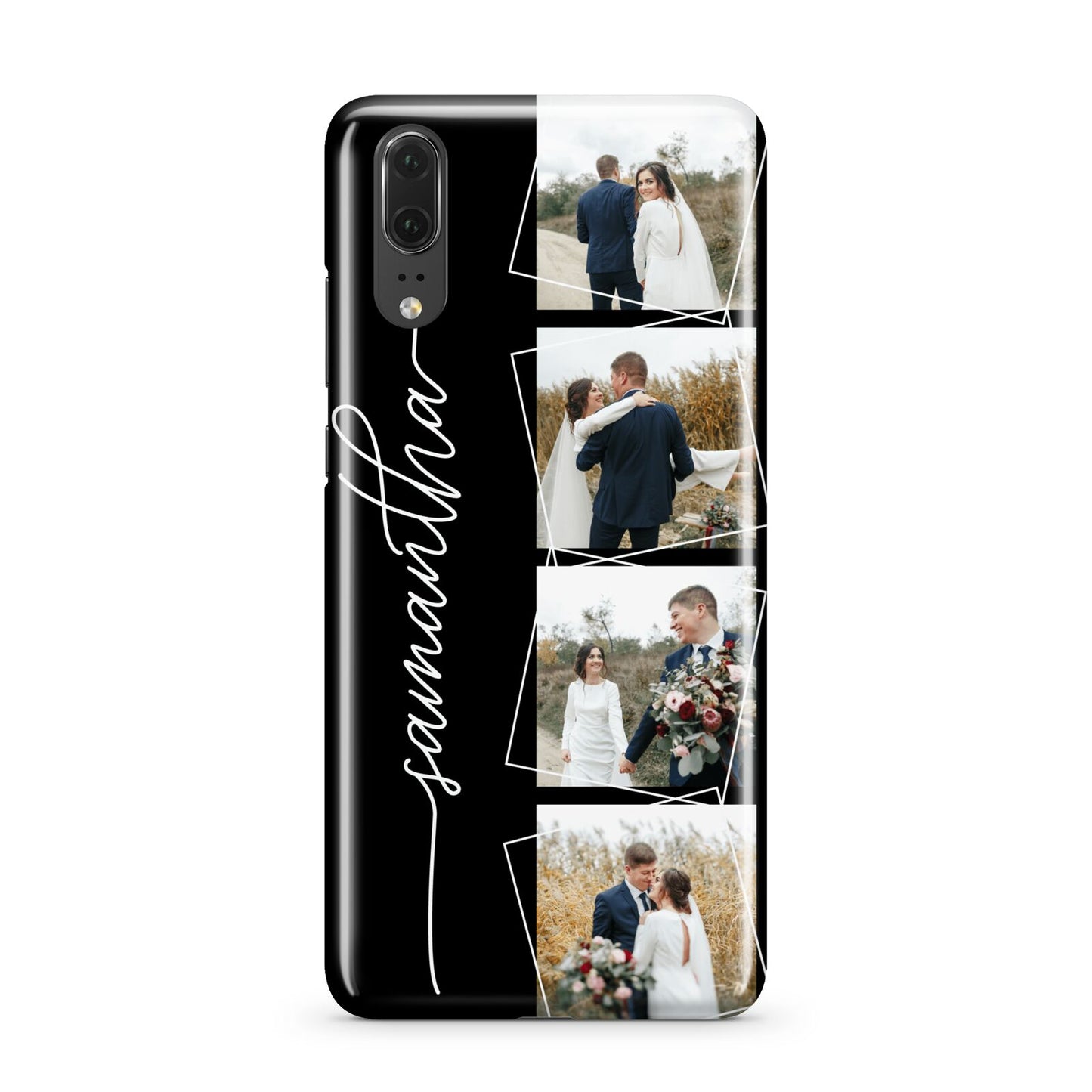 Personalised 4 Photo Couple Name Huawei P20 Phone Case