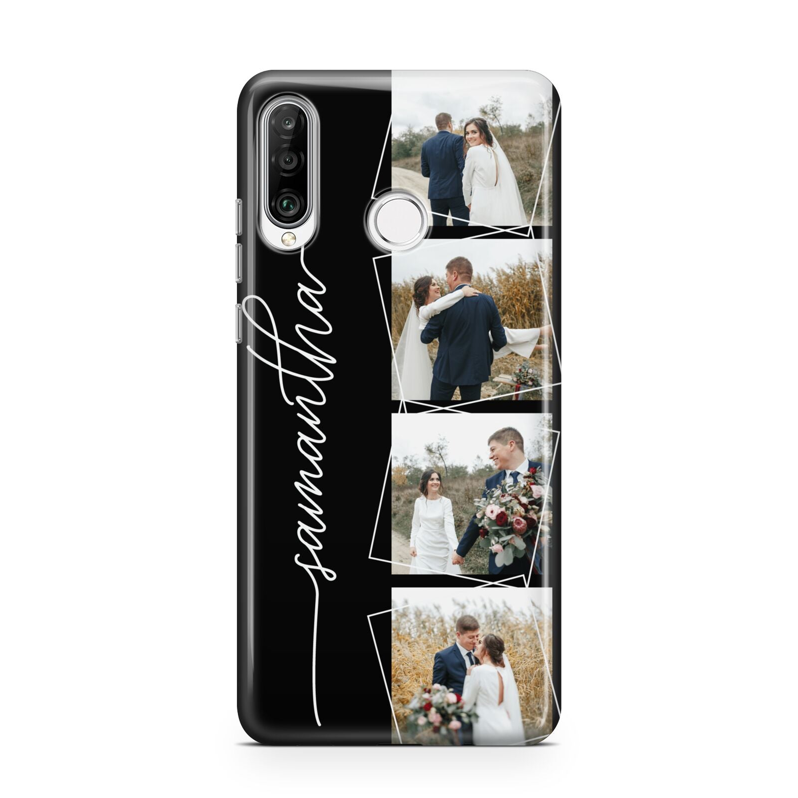 Personalised 4 Photo Couple Name Huawei P30 Lite Phone Case