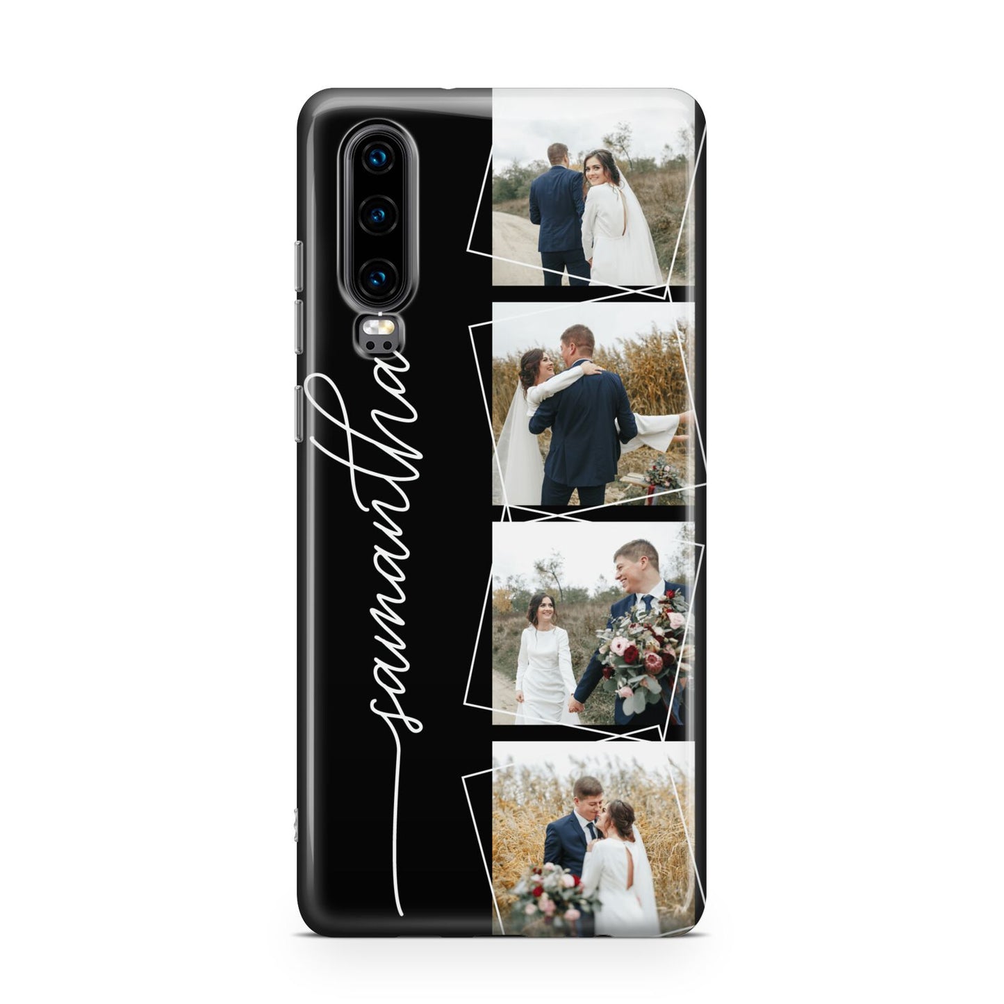Personalised 4 Photo Couple Name Huawei P30 Phone Case