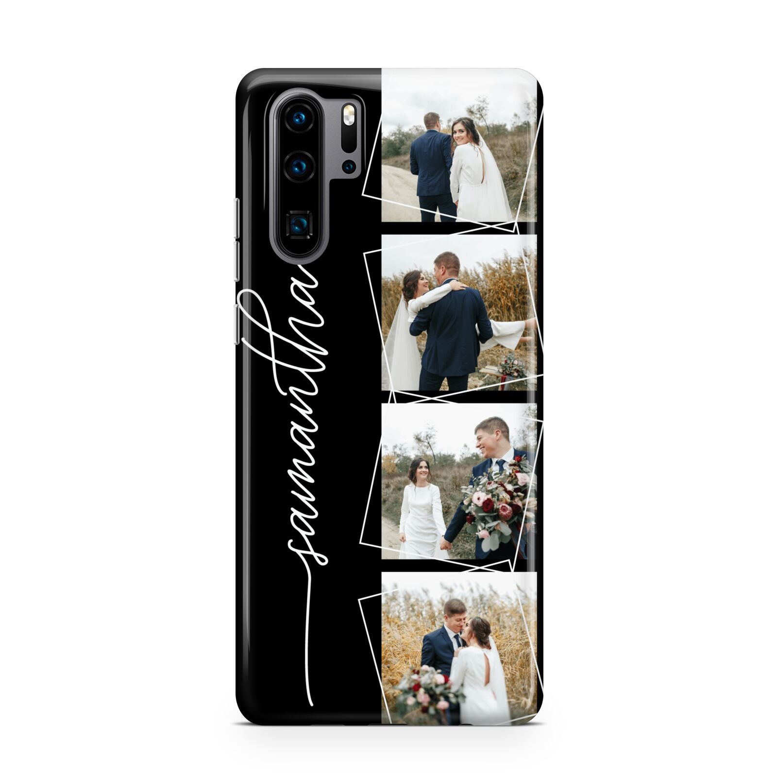 Personalised 4 Photo Couple Name Huawei P30 Pro Phone Case