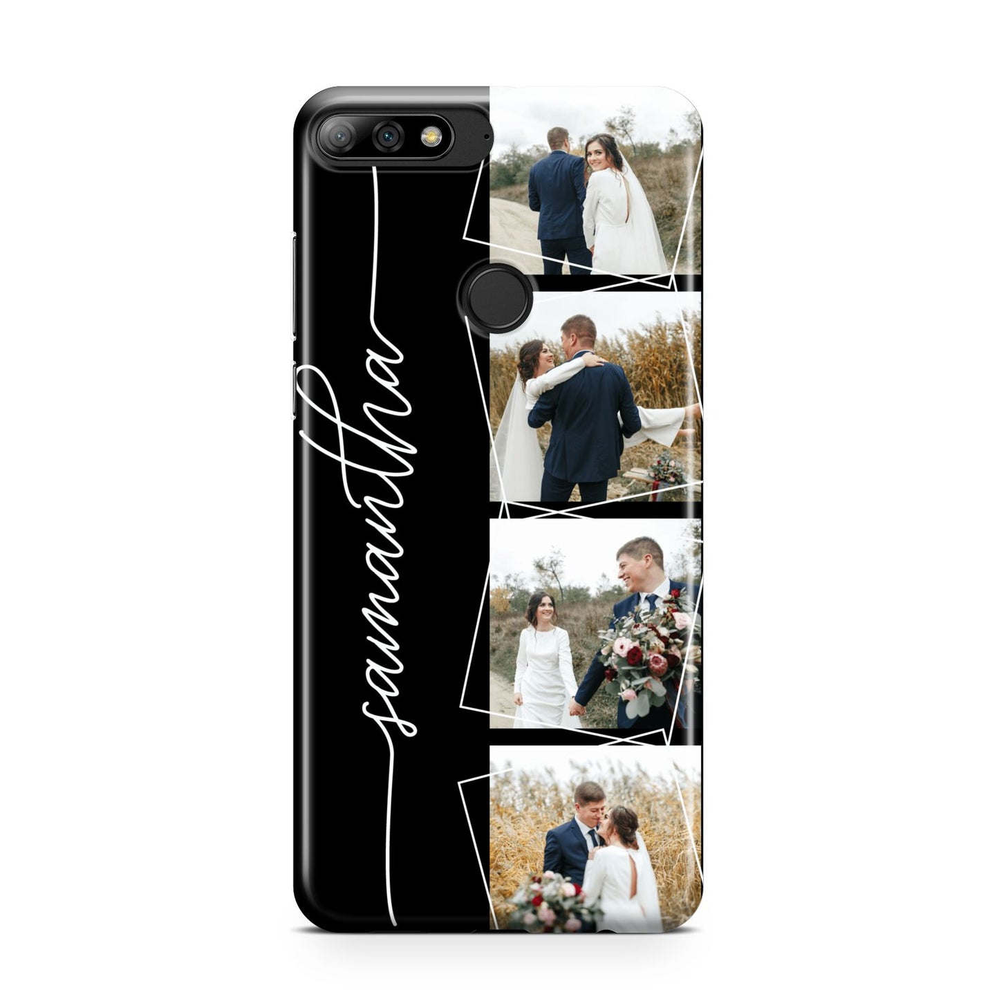 Personalised 4 Photo Couple Name Huawei Y7 2018