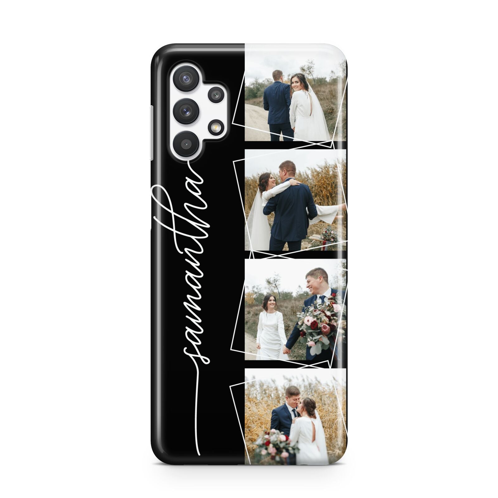 Personalised 4 Photo Couple Name Samsung A32 5G Case