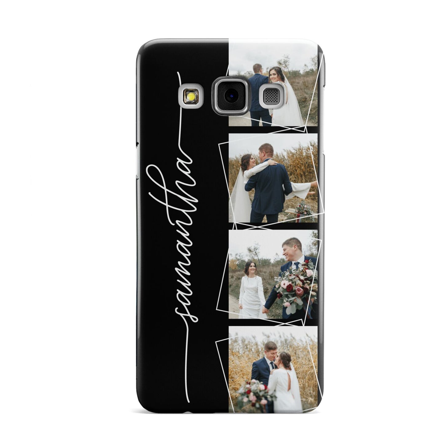 Personalised 4 Photo Couple Name Samsung Galaxy A3 Case