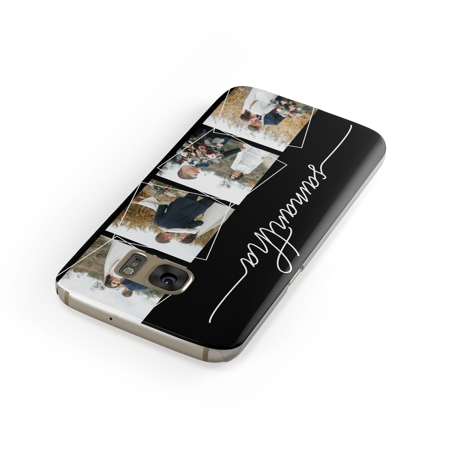 Personalised 4 Photo Couple Name Samsung Galaxy Case Front Close Up