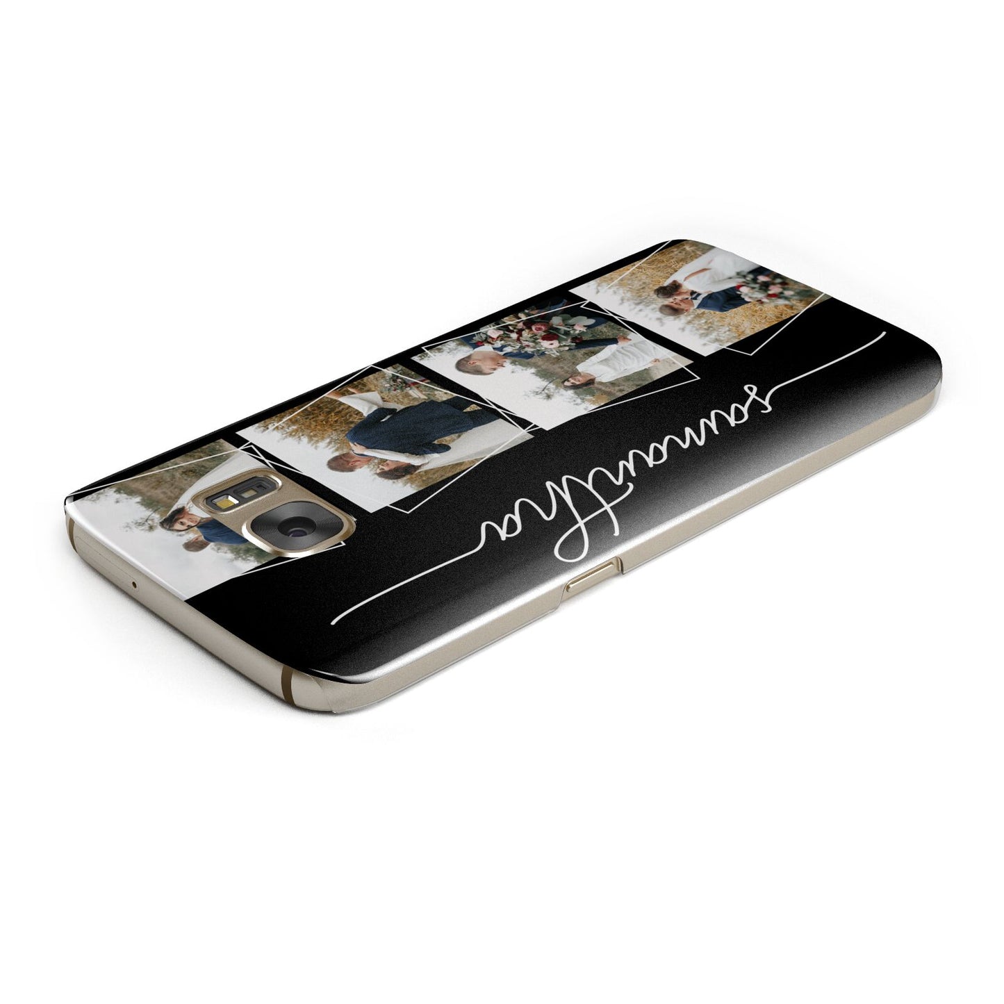 Personalised 4 Photo Couple Name Samsung Galaxy Case Top Cutout