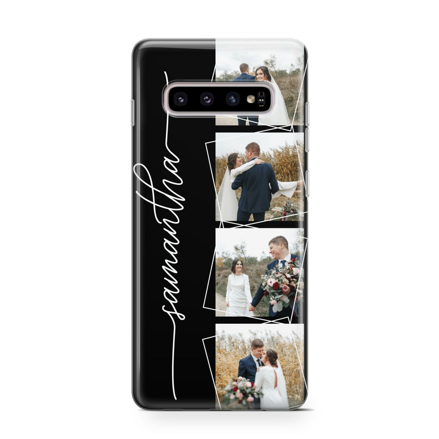 Personalised 4 Photo Couple Name Samsung Galaxy S10 Case