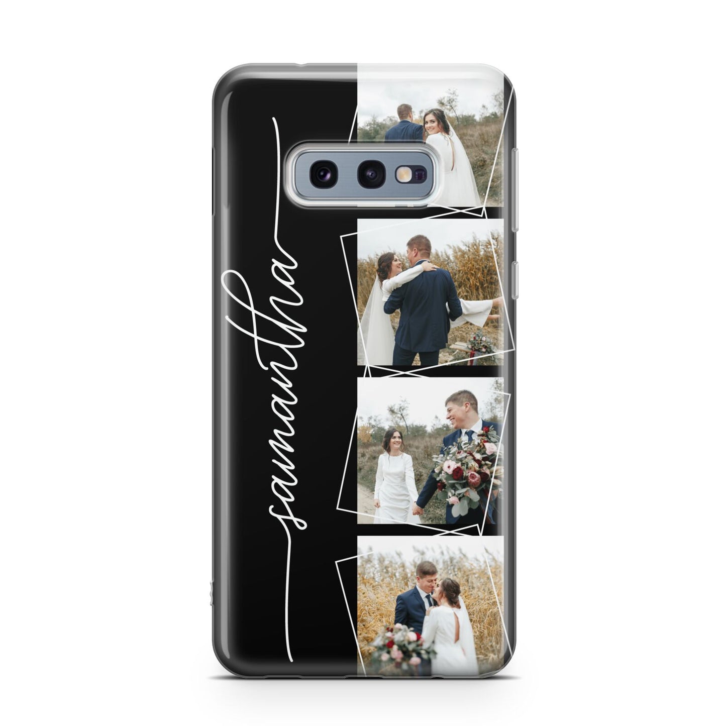 Personalised 4 Photo Couple Name Samsung Galaxy S10E Case