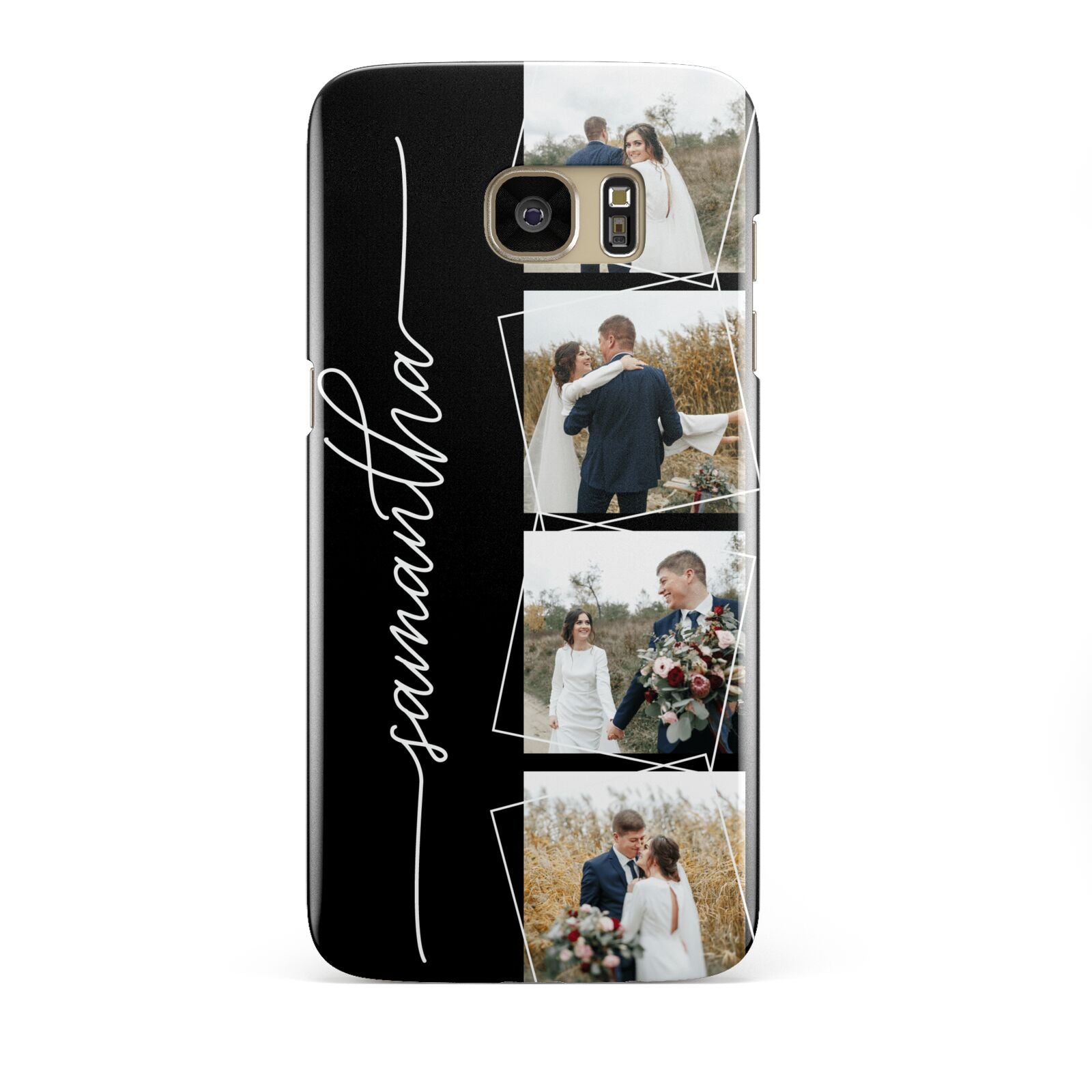 Personalised 4 Photo Couple Name Samsung Galaxy S7 Edge Case