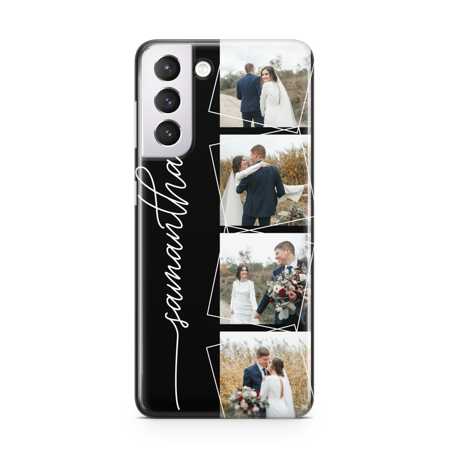 Personalised 4 Photo Couple Name Samsung S21 Case