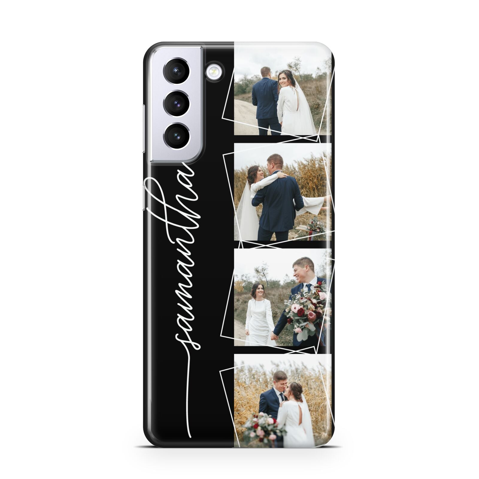 Personalised 4 Photo Couple Name Samsung S21 Plus Case