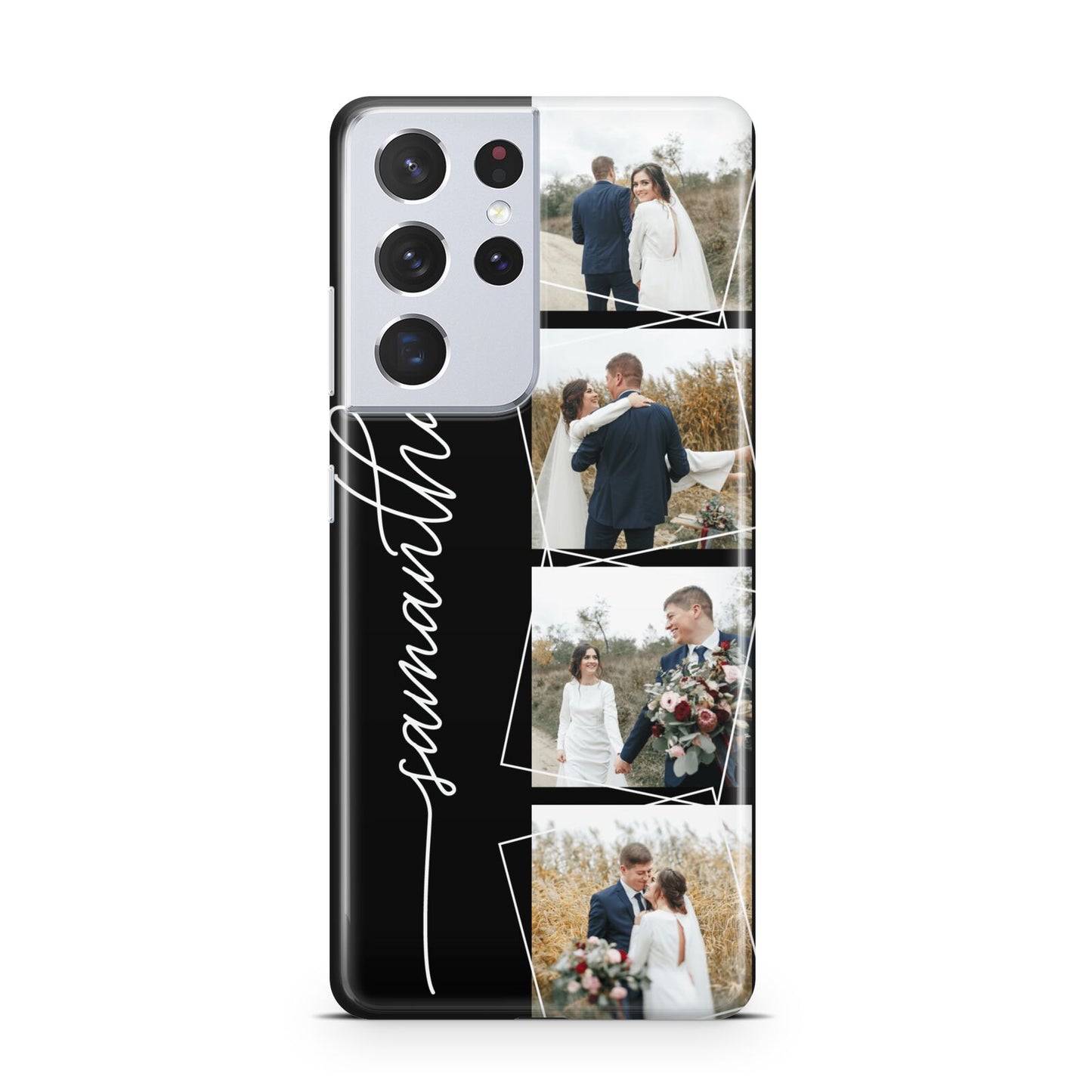 Personalised 4 Photo Couple Name Samsung S21 Ultra Case