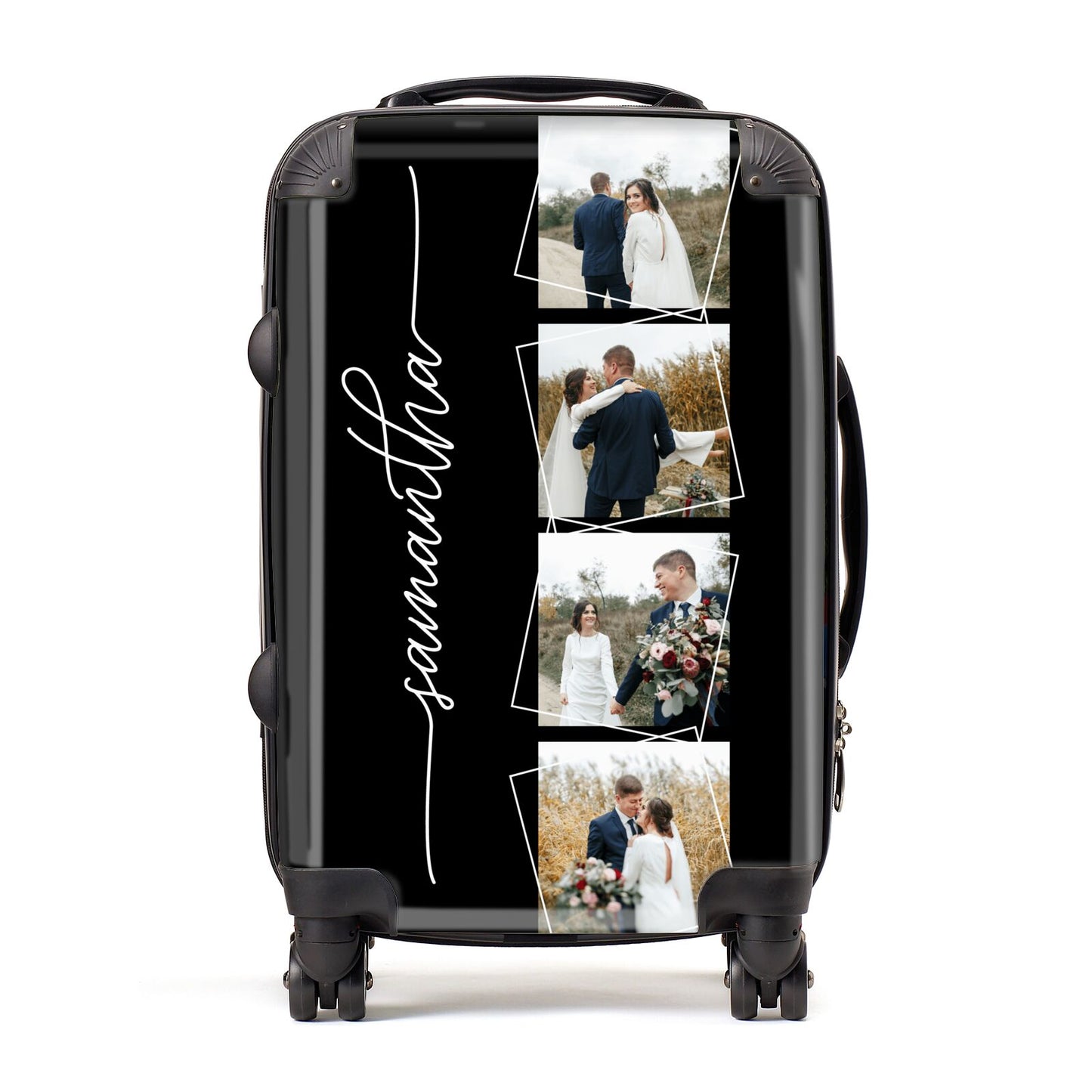 Personalised 4 Photo Couple Name Suitcase