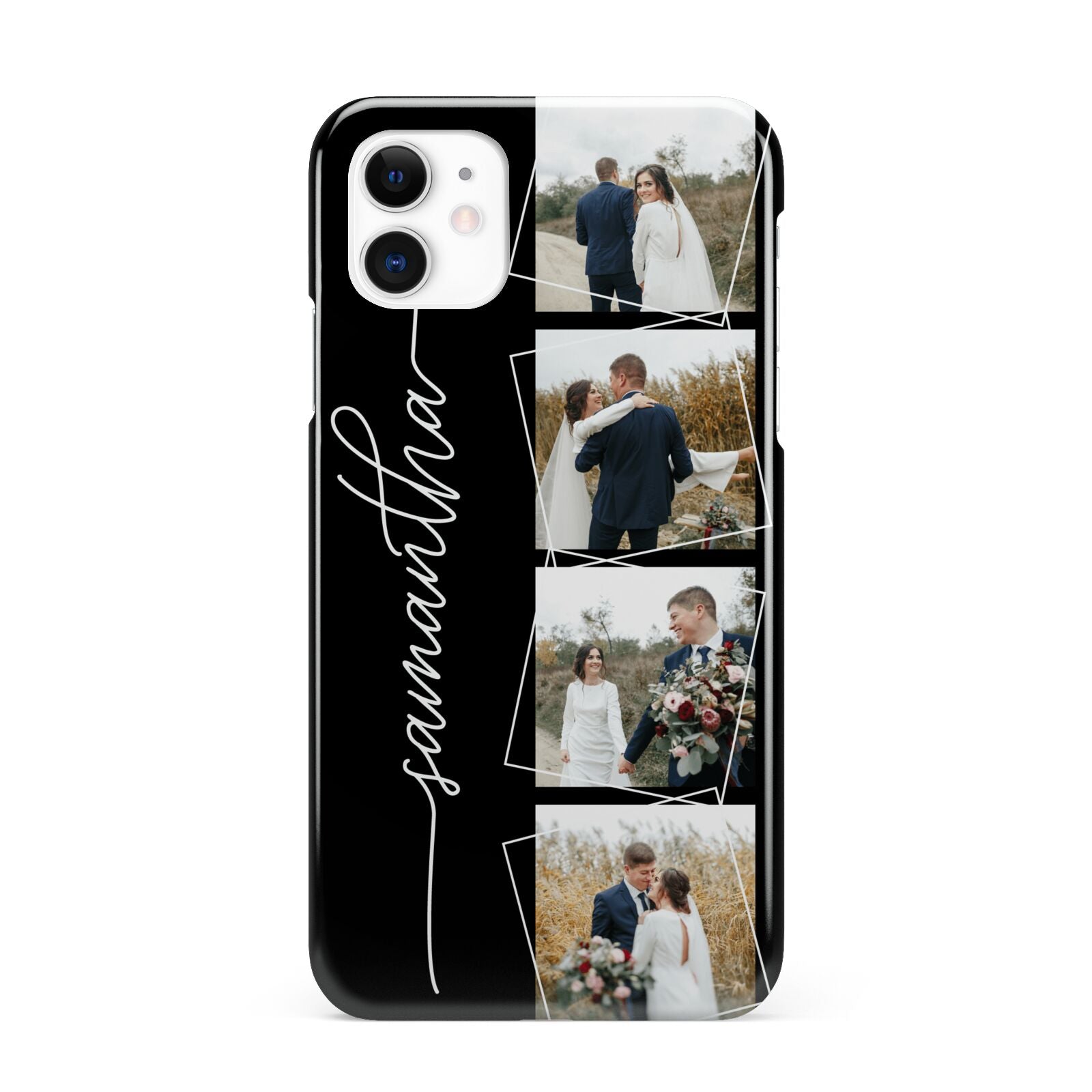 Personalised 4 Photo Couple Name iPhone 11 3D Snap Case
