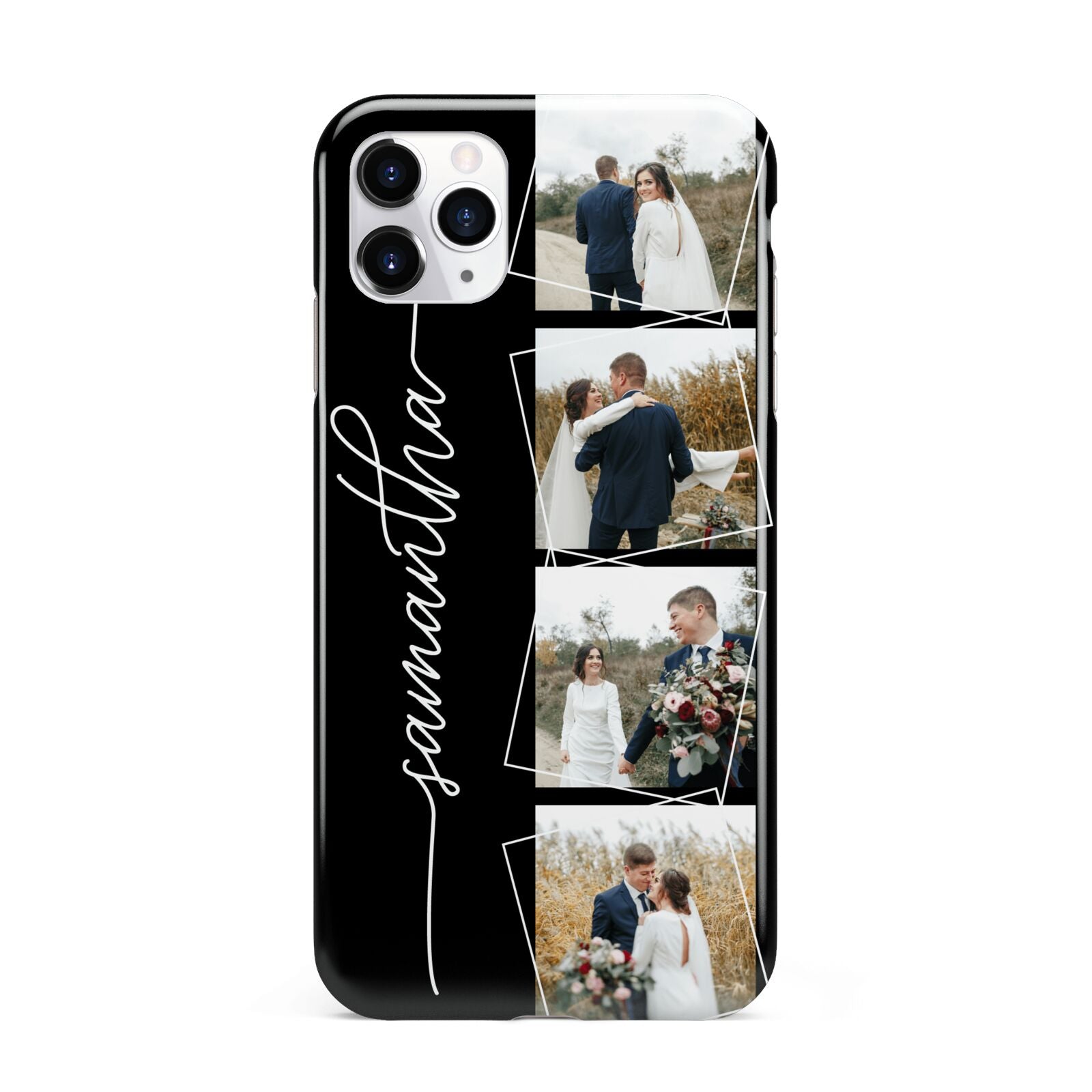 Personalised 4 Photo Couple Name iPhone 11 Pro Max 3D Tough Case