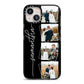 Personalised 4 Photo Couple Name iPhone 13 Black Impact Case on Silver phone