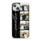 Personalised 4 Photo Couple Name iPhone 13 Clear Bumper Case
