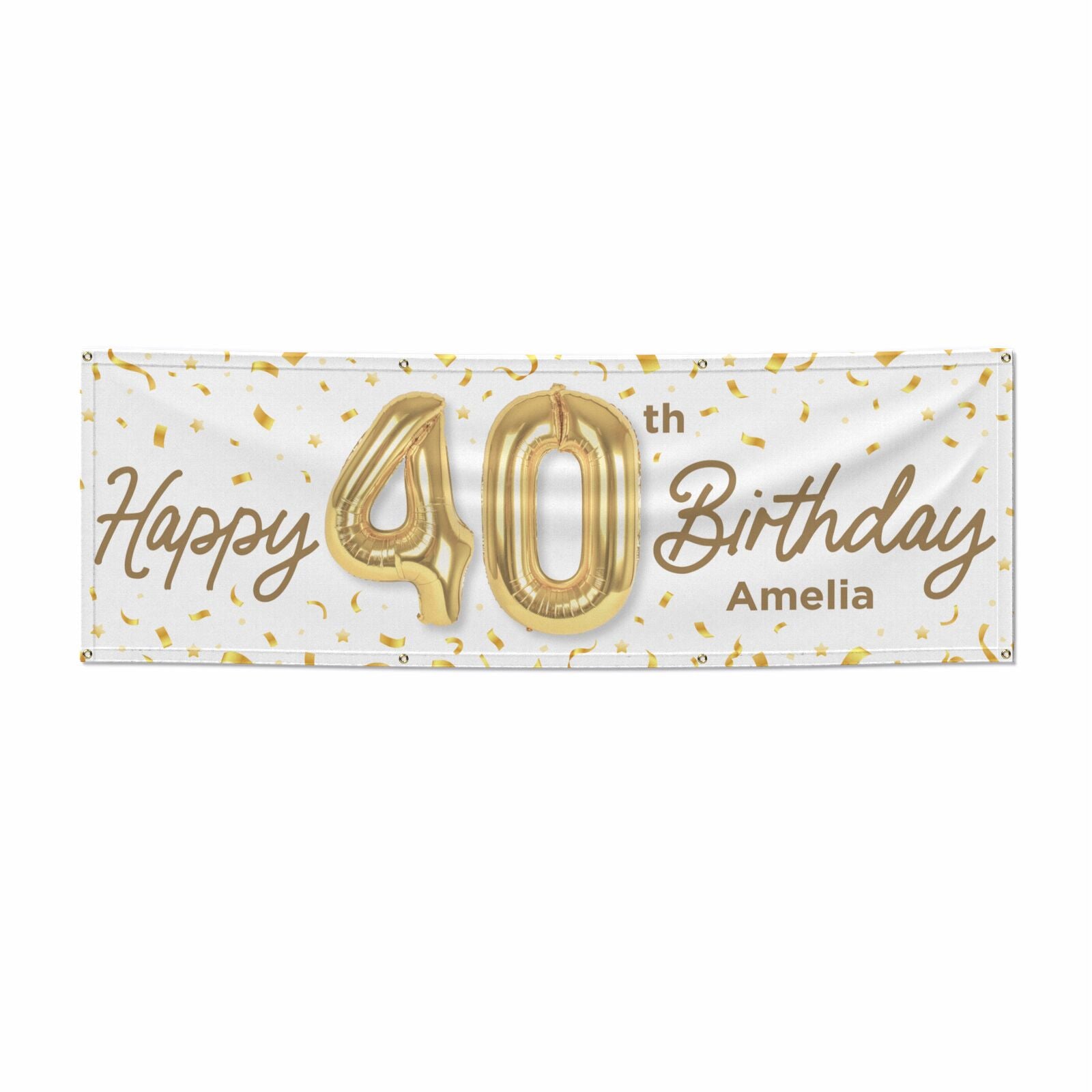 Personalised 40th Birthday 6x2 Vinly Banner with Grommets