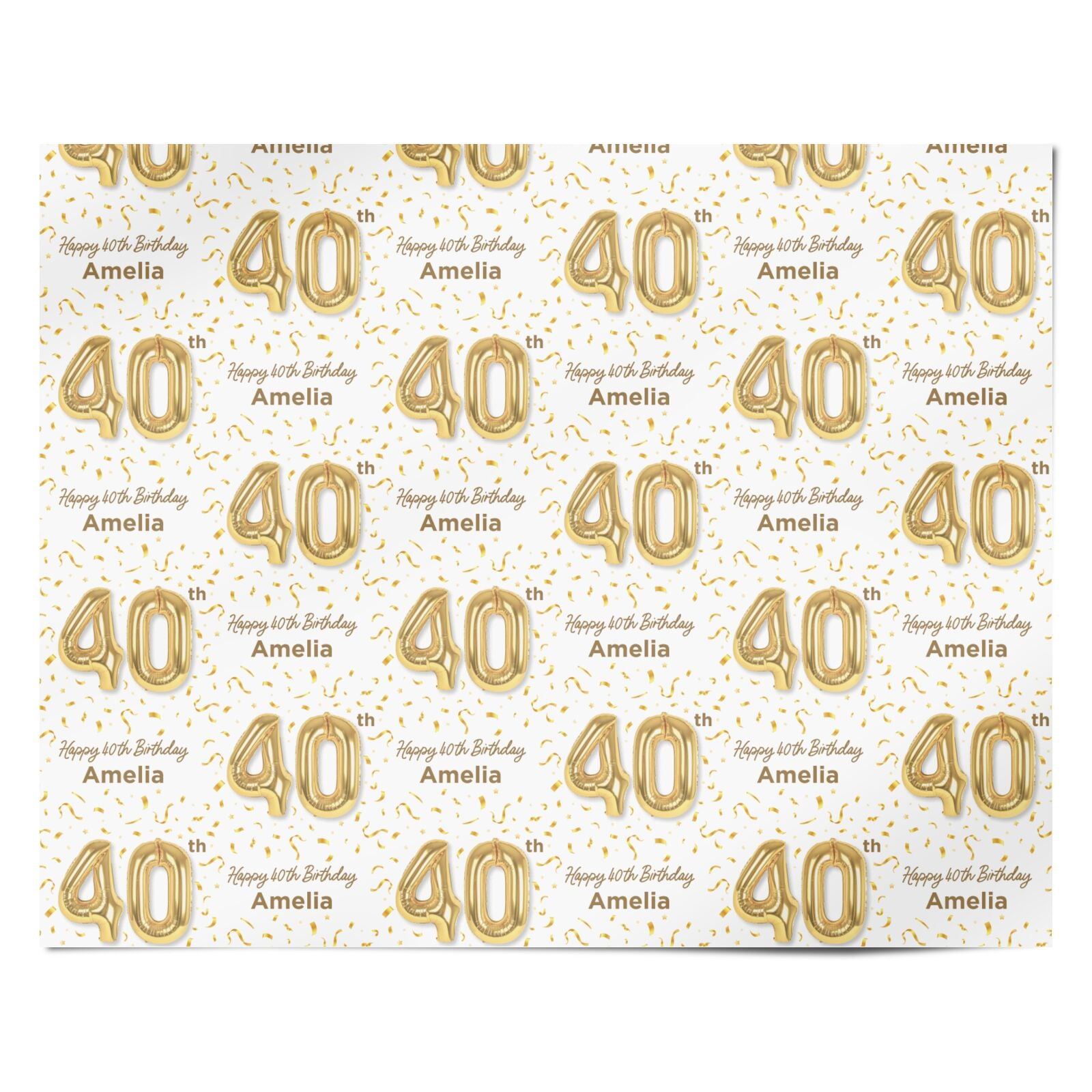 Personalised 40th Birthday Personalised Wrapping Paper Alternative