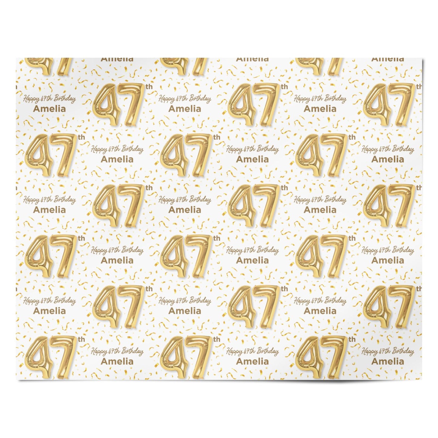 Personalised 47th Birthday Personalised Wrapping Paper Alternative