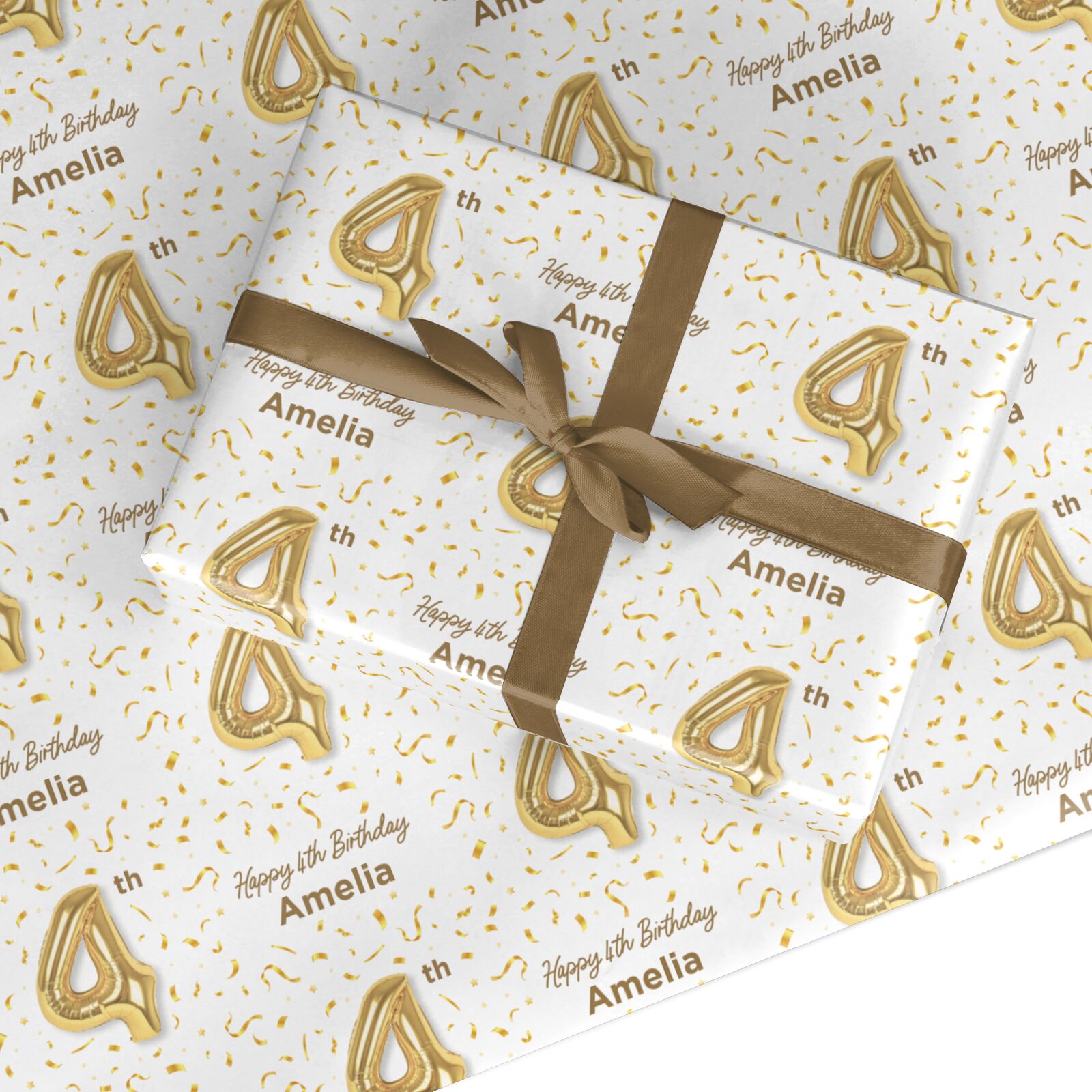 Personalised 4th Birthday Custom Wrapping Paper