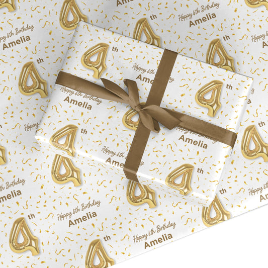 Personalised 4th Birthday Custom Wrapping Paper