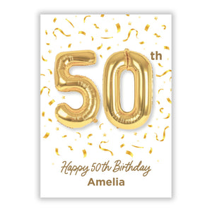 Personalised 50th Birthday Greetings Card