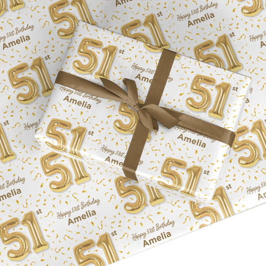Personalised 51st Birthday Custom Wrapping Paper