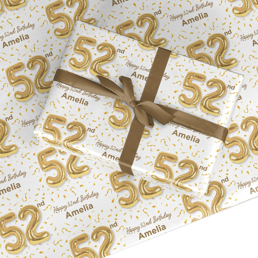 Personalised 52nd Birthday Custom Wrapping Paper