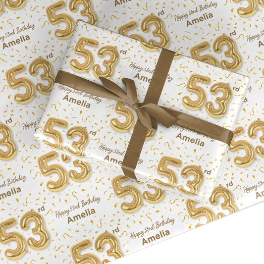 Personalised 53rd Birthday Custom Wrapping Paper